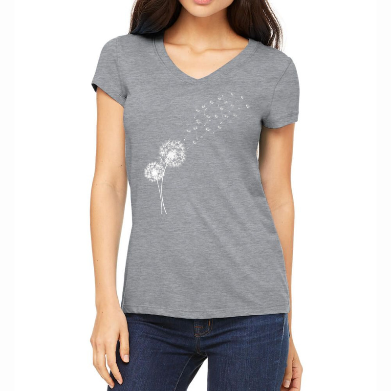 Womens Dandelion Make Wishes V Neck T Shirt Women's V-Neck T-Shirt by hamlerf | Artistshot