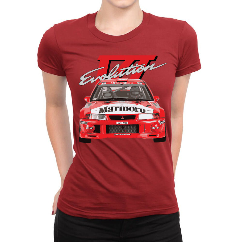 Evo 6 Vi Tme Wrc Ralliart Mitsubish Evolution Enkei Tommi Mäkinen Ladies Fitted T-Shirt by herolalolleny | Artistshot