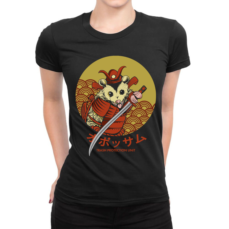 Hot Trend Samurai Opossum Trash Protection Unit Ladies Fitted T-Shirt by macklinsampson | Artistshot