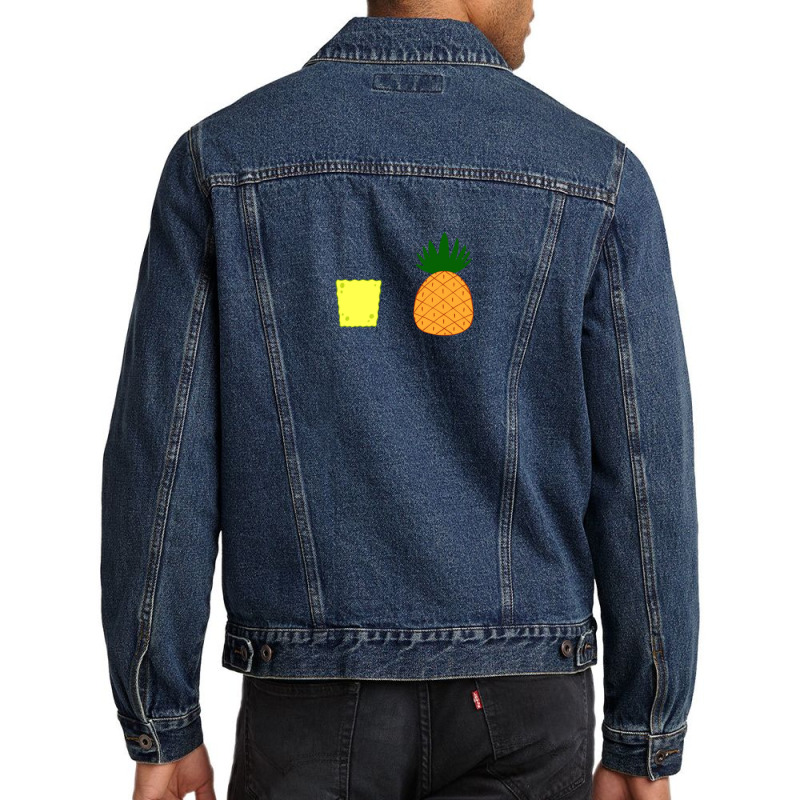 A Sponge And A Pineapple 1 Men Denim Jacket | Artistshot