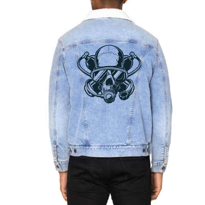 Scuba Diver Twinset Diving Theme Unisex Sherpa-Lined Denim Jacket by leftaozanid | Artistshot