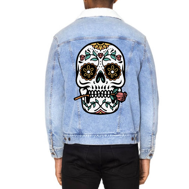 Mexican Skull Unisex Sherpa-lined Denim Jacket | Artistshot