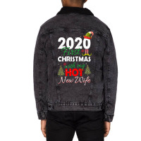 2020 First Christmas With My Hot New Wife For Dark Unisex Sherpa-lined Denim Jacket | Artistshot