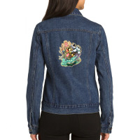 Deluxe Edition Of Myth Duel Card 3 1 Ladies Denim Jacket | Artistshot