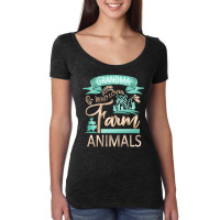 Farm Animals T  Shirt Grandma Who Loves Farm Animals   Cow Pig Goat Lo Women's Triblend Scoop T-shirt | Artistshot