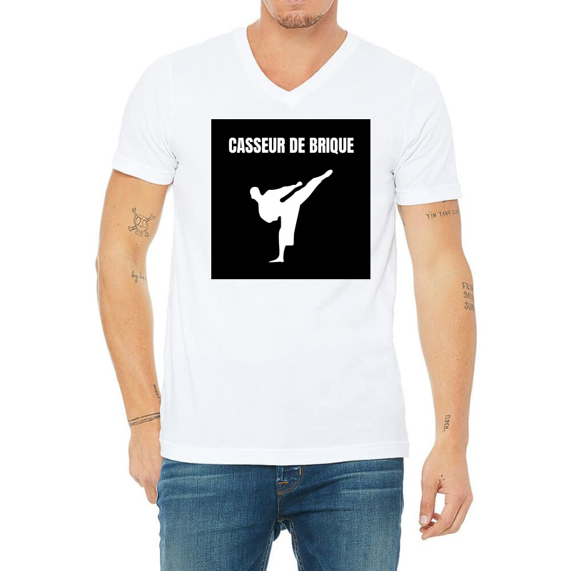 Karateka Poster Humor V-Neck Tee by persiefennink | Artistshot