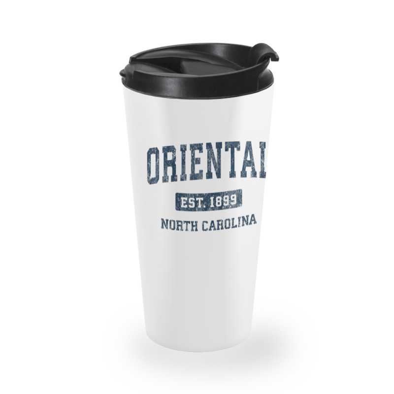 Oriental North Carolina Nc Vintage Athletic Sports Design Travel Mug | Artistshot