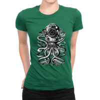 Octopus In A Diving Helmet 2 Ladies Fitted T-shirt | Artistshot