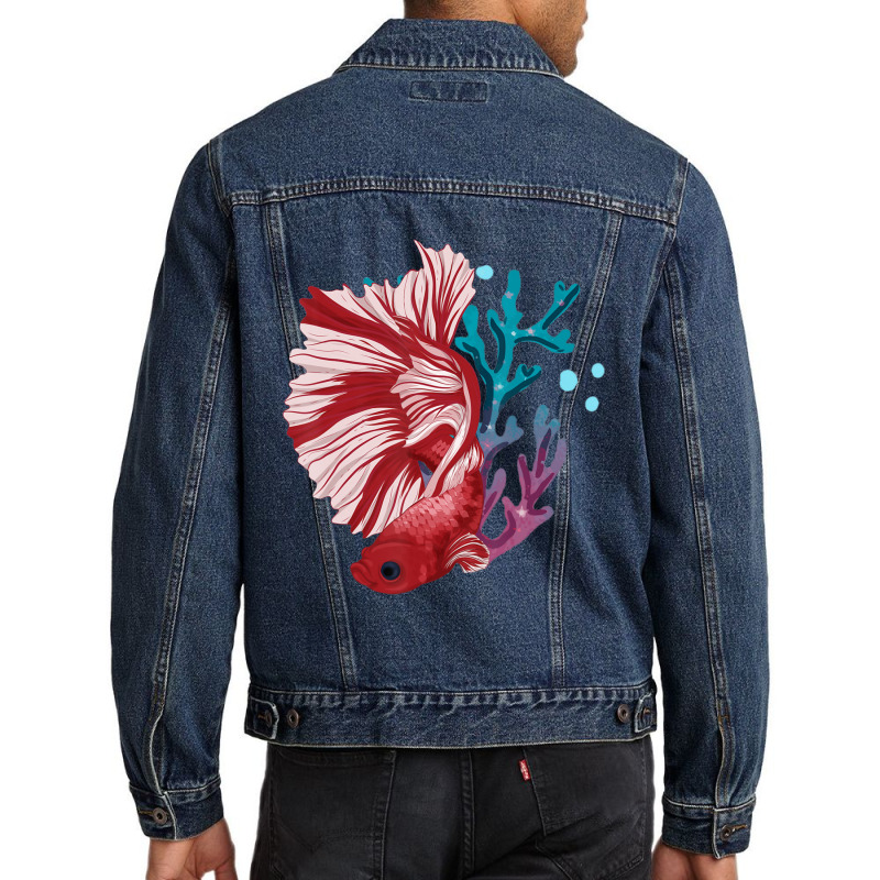 Trending Aquarium Betta Fish Lover Freshwater Fish Betta Fish Men Denim Jacket by Berrios Crisp | Artistshot