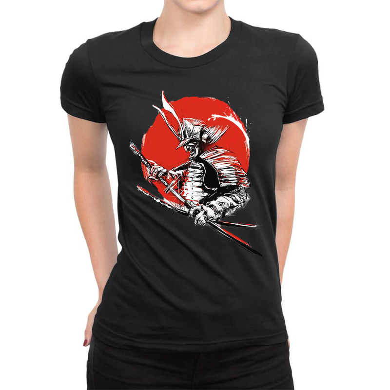 Sunset Samurai Warrior Ladies Fitted T-Shirt by anderlnzofoun | Artistshot