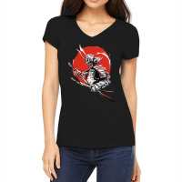 Sunset Samurai Warrior Women's V-neck T-shirt | Artistshot