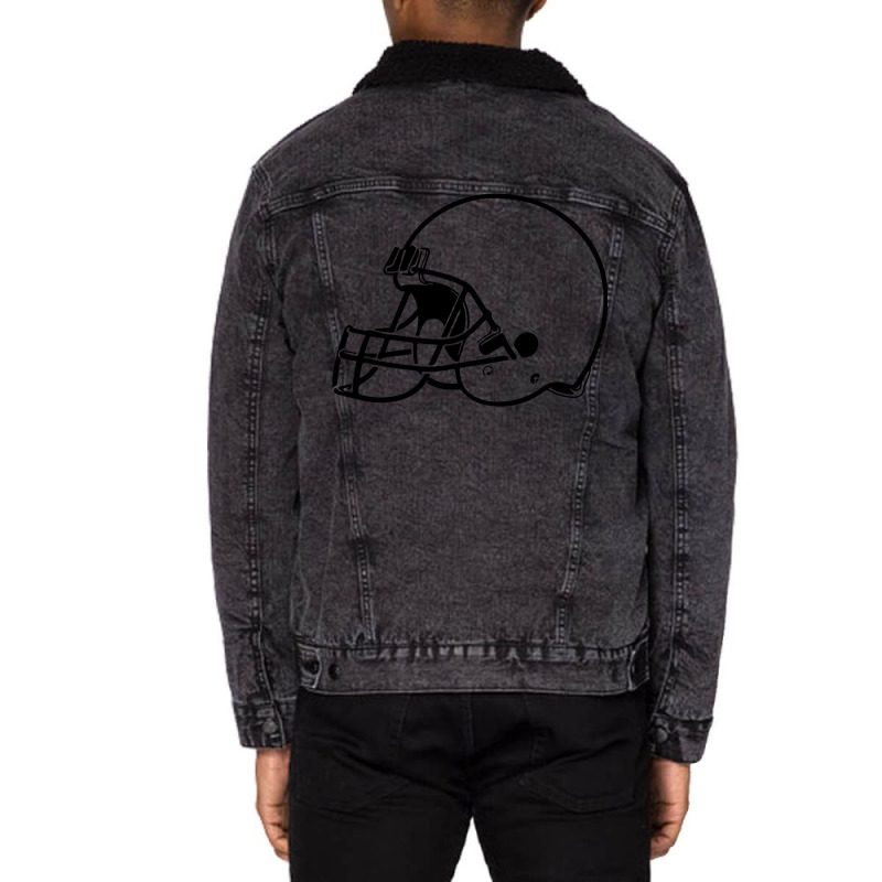 Football Helmet Unisex Sherpa-Lined Denim Jacket by elkiingahiroo | Artistshot