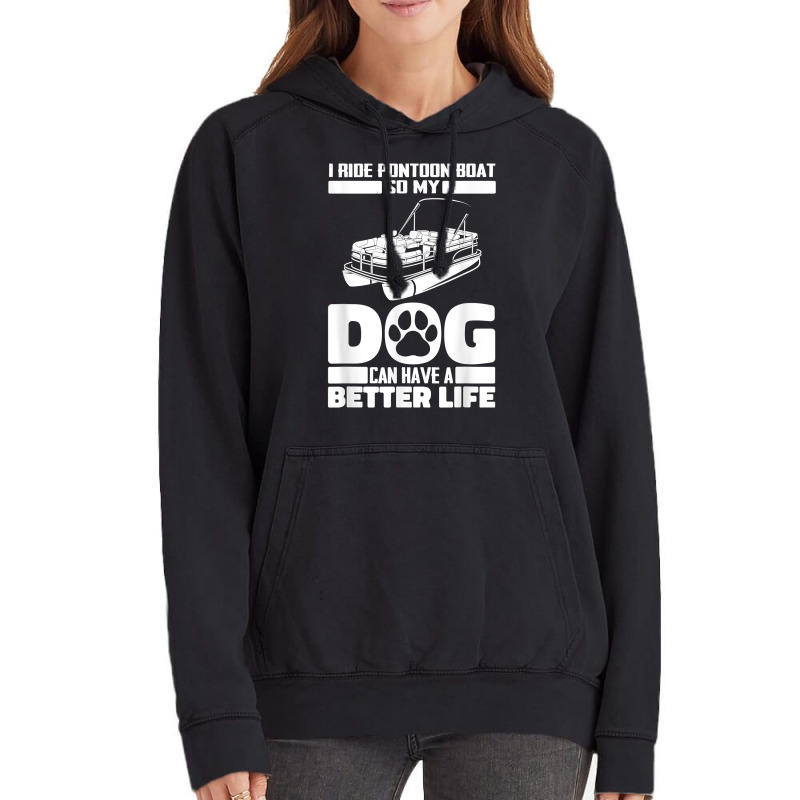 Boating Dog Lake   Pontoon Boat T Shirt Vintage Hoodie | Artistshot