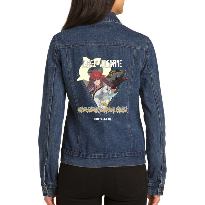 Guilty Gear Strive  Hyper Energetic Marshal Fighter Jacko Valentine 1 Ladies Denim Jacket by SandraMarianela | Artistshot