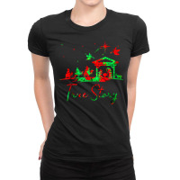 Christmas Nativity True Story Of Jesus Birth Tie Dye T Shirt Ladies Fitted T-shirt | Artistshot