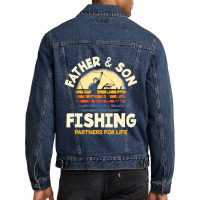 Limited Edition Father And Son Fishing Partners For Life Fishing Men Denim Jacket | Artistshot