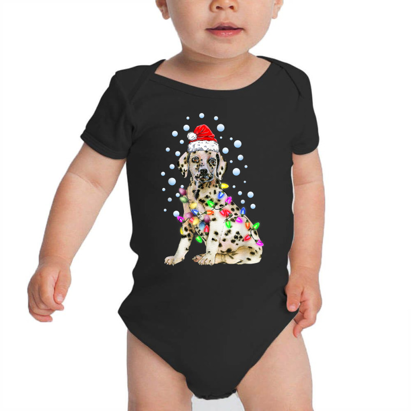 Dalmatian Dog Funny Cute Christmas Lights Puppy Lover T Shirt Baby Bodysuit by alysestick8m7 | Artistshot