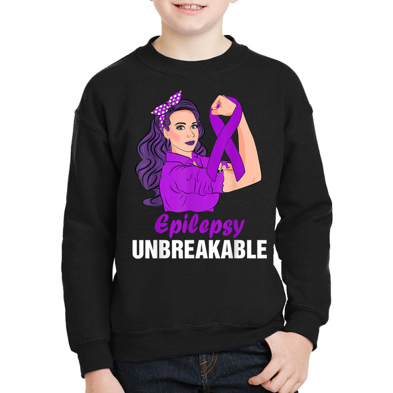 Epilepsy Warrior Unbreakable Tee Strong Epilepsy Girl Epilep T Shirt Youth Sweatshirt | Artistshot