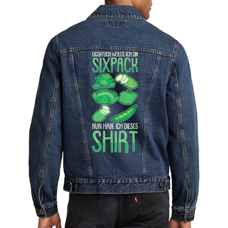 Eiglich Wollte Ich Ein Sixpack Vegetables Washboard Belly T Shirt Men Denim Jacket | Artistshot