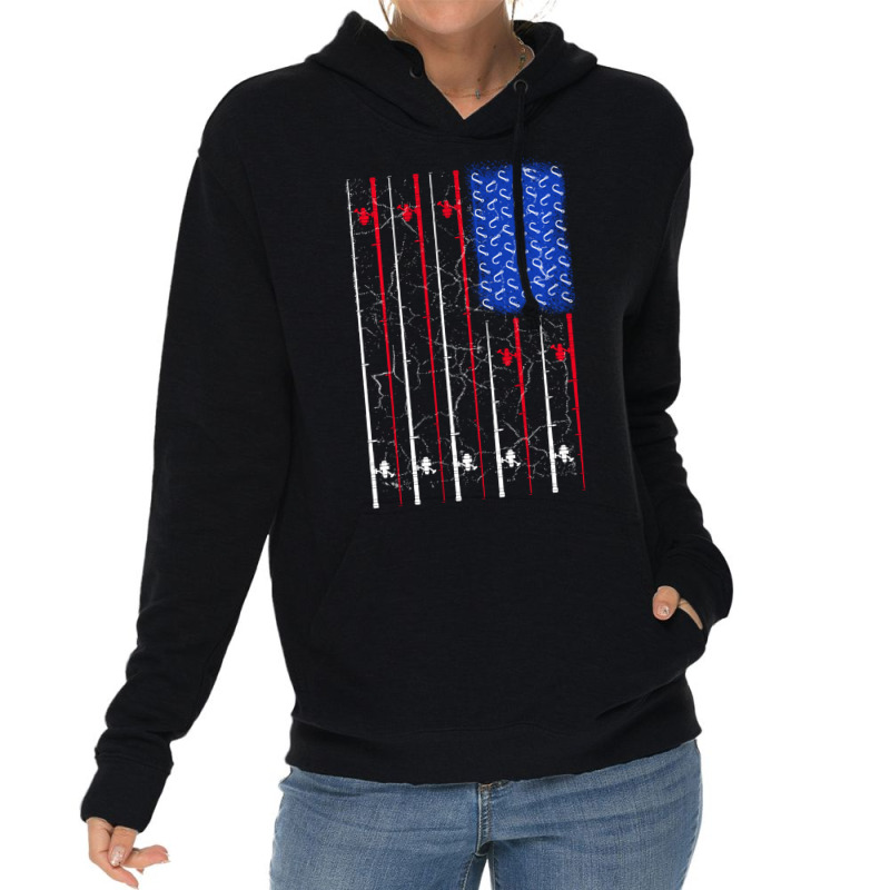 Trending American Us Flag Fishing Rod Fisherman Top For Him Lightweight Hoodie by Gipson Mize | Artistshot