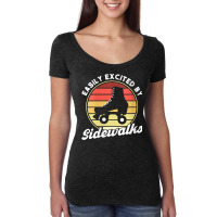 Womens Easily Excited By Sidewalks Roller Skates V Neck T Shirt Women's Triblend Scoop T-shirt | Artistshot