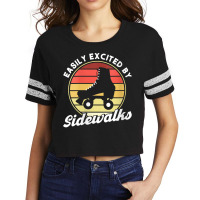 Womens Easily Excited By Sidewalks Roller Skates V Neck T Shirt Scorecard Crop Tee | Artistshot