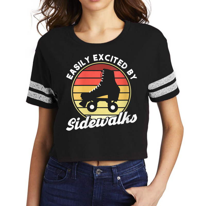 Womens Easily Excited By Sidewalks Roller Skates V Neck T Shirt Scorecard Crop Tee by kogmor58594 | Artistshot