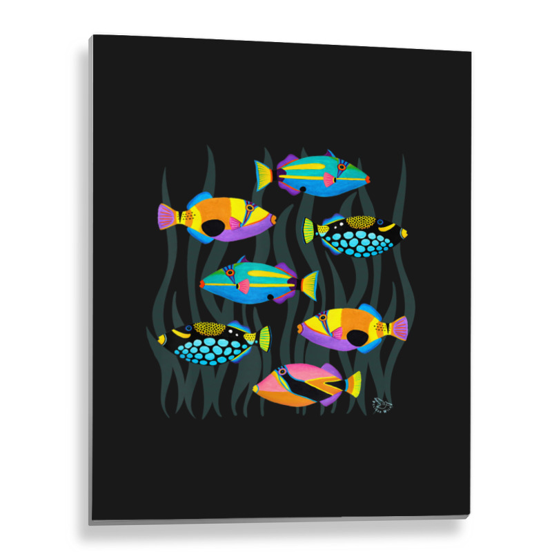 Limited Edition Hawaiian Triggerfish Coral Reef Tropical Fish Metal Print Vertical | Artistshot