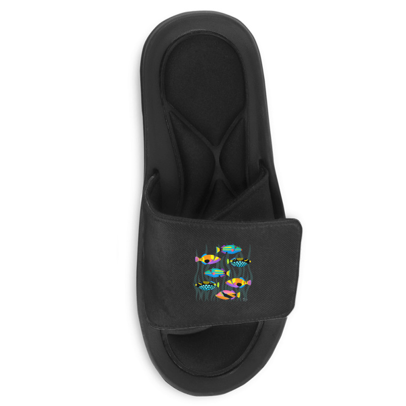 Limited Edition Hawaiian Triggerfish Coral Reef Tropical Fish Slide Sandal | Artistshot