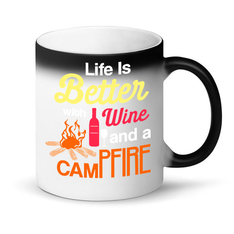 Camping T  Shirt Campfire And Wine T  Shirt Magic Mug | Artistshot