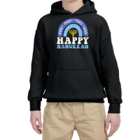 Happy Hanukkah Chanukah Rainbow Menorah Jewish Holiday T Shirt Youth Hoodie | Artistshot