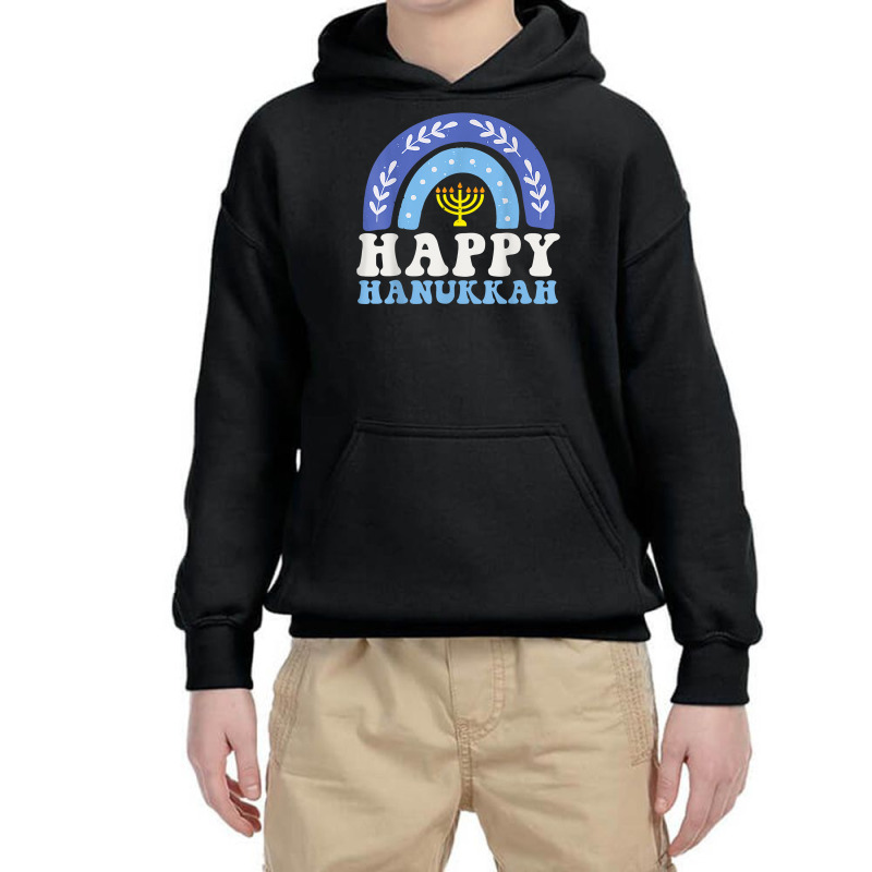 Happy Hanukkah Chanukah Rainbow Menorah Jewish Holiday T Shirt Youth Hoodie | Artistshot