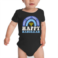 Happy Hanukkah Chanukah Rainbow Menorah Jewish Holiday T Shirt Baby Bodysuit | Artistshot