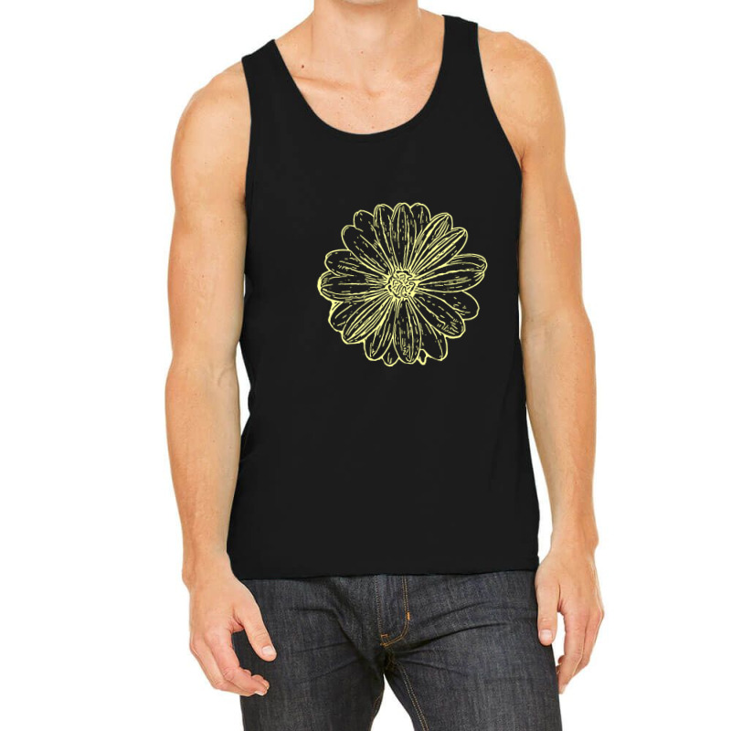 Trending Sunflower Ink Print Tank Top by poppyallen | Artistshot