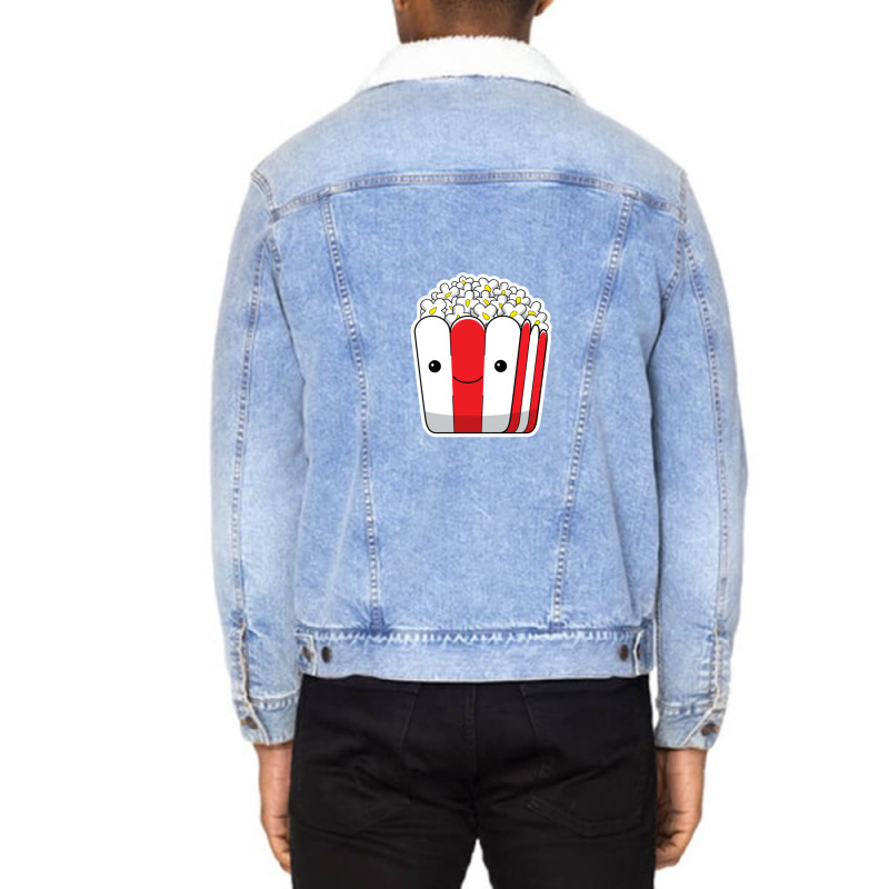 Cute Pop Corn Sticker Unisex Sherpa-lined Denim Jacket | Artistshot