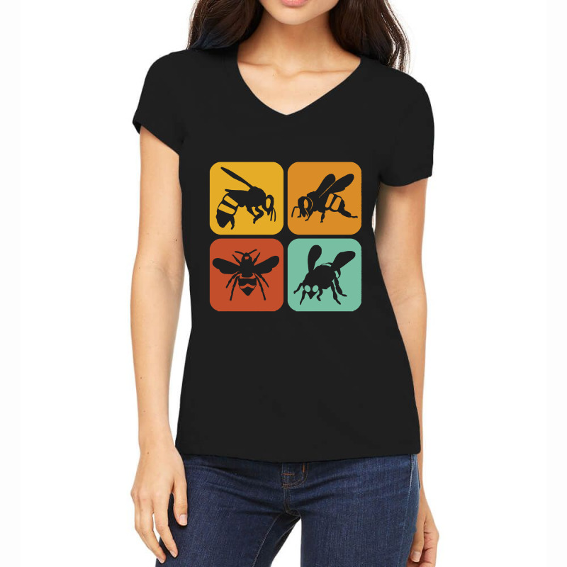 Bee  Retro Bees I Aesthetic I Wild Bee I Bumble Bee Women's V-neck T-shirt | Artistshot