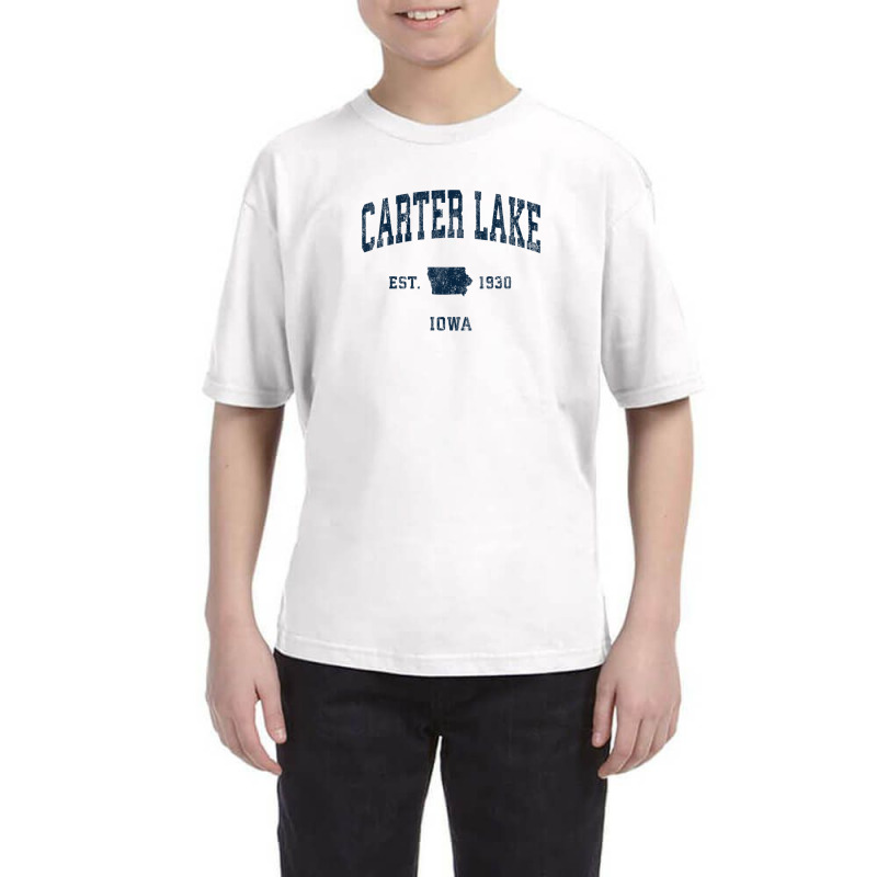 Carter Lake Iowa Ia Vintage Athletic Navy Sports Design Youth Tee by legatgzlezy | Artistshot