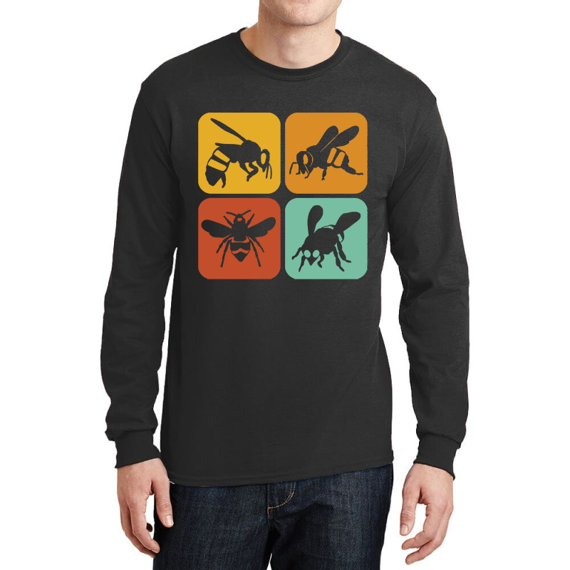 Bee T Shirt Retro Bees  Aesthetic I Wild Bee I Bumble Bee Long Sleeve Shirts | Artistshot