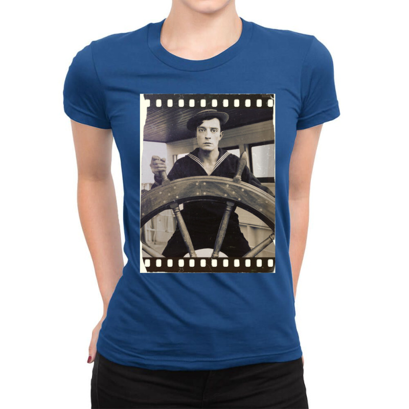 Buster Keaton  The Navigator  Film  D23 Classic  Yellow Green Ladies Fitted T-Shirt by jopiisaziaht | Artistshot