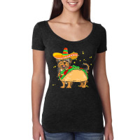 Cinco De Mayo T  Shirt Sombrero Yorkshire Terrier Dog Tacos Cinco De M Women's Triblend Scoop T-shirt | Artistshot