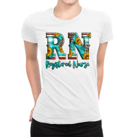 Registered Nurse Serape Turquoise Leopard Sunflowers Ladies Fitted T-shirt | Artistshot