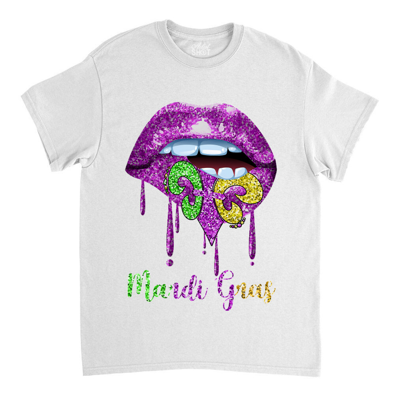 Dripping Lip Biting Fleur De Lys Mardi Gras For Women Classic T-shirt | Artistshot