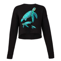 Sea Turtle Turquoise Oceanlife Cropped Sweater | Artistshot