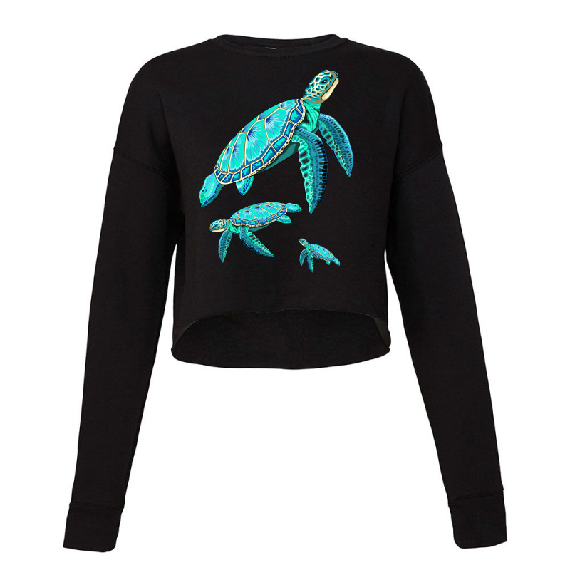 Sea Turtle Turquoise Oceanlife Cropped Sweater | Artistshot
