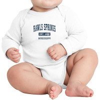 Rawls Springs Mississippi Ms Vintage Athletic Sports Design Long Sleeve Baby Bodysuit | Artistshot