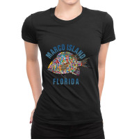 Trending Marco Island, Florida Beach Souvenir Illustration Ladies Fitted T-shirt | Artistshot