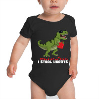 I Steal Hearts T Valentines Day Dinosaur Boys Kid (16) Baby Bodysuit | Artistshot