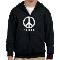 Peace Symbol Youth Zipper Hoodie | Artistshot