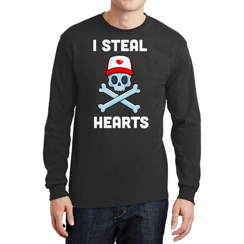 I Steal Hearts T Valentines Day Dinosaur Boys Kid (24) Long Sleeve Shirts | Artistshot