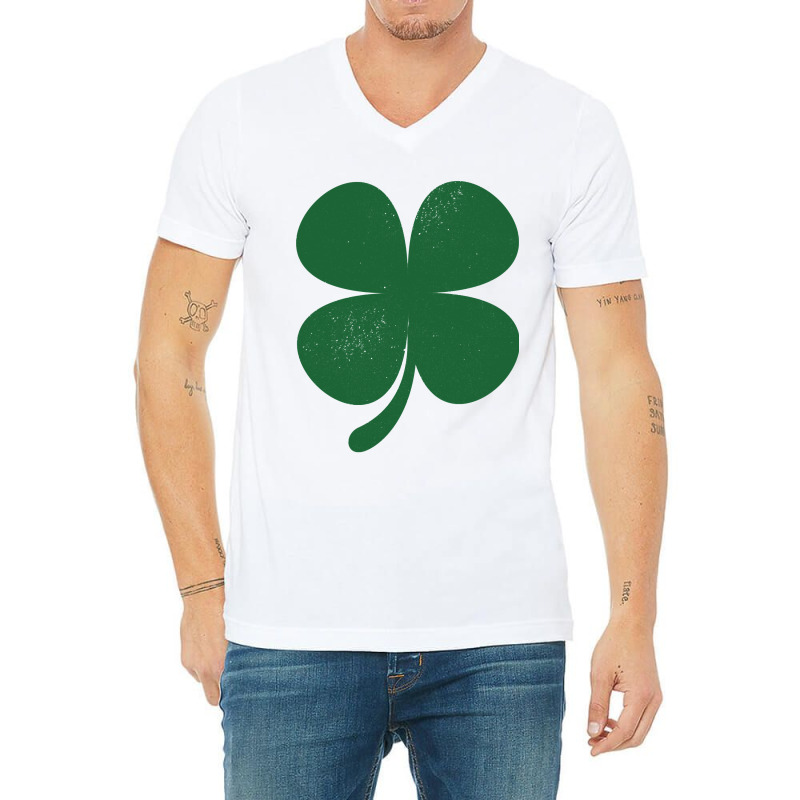 Distressed Green Four Leaf Clover Saint Patrick S Day Lover V-neck Tee | Artistshot